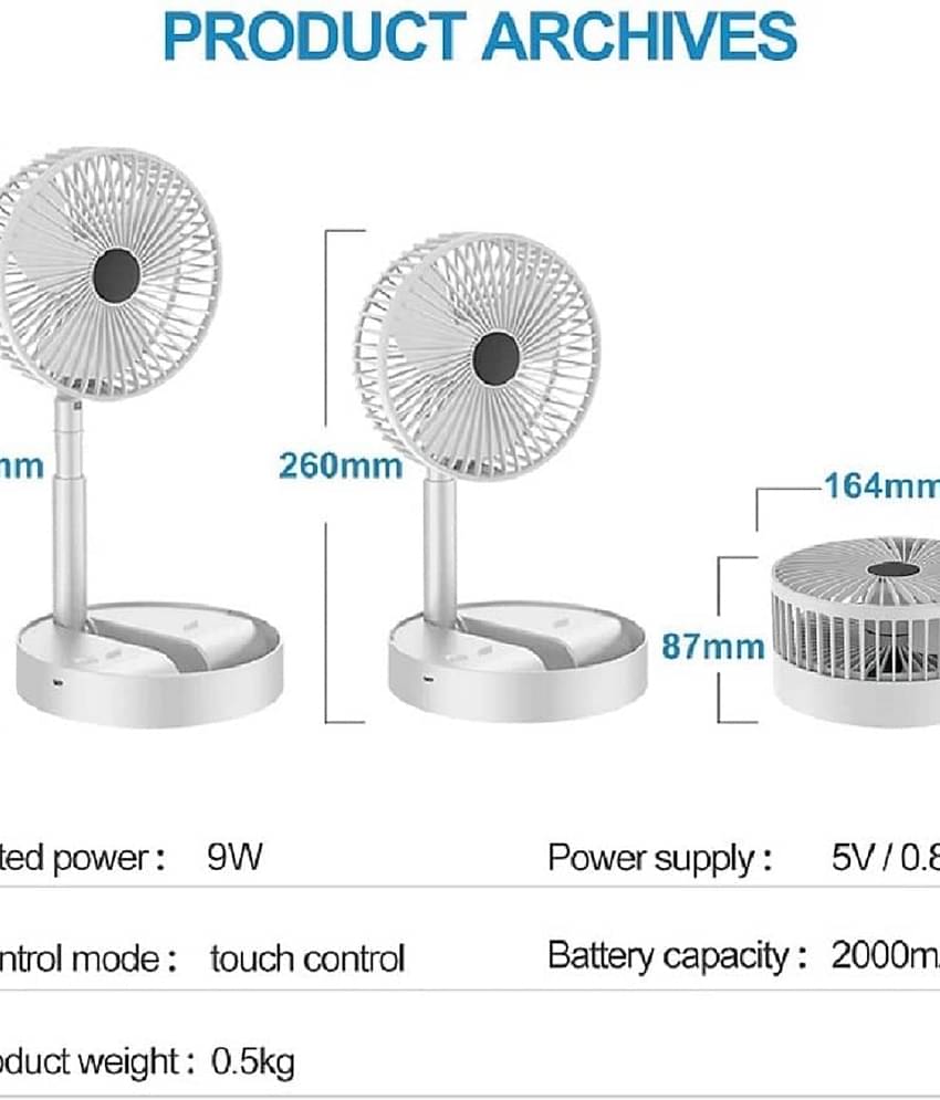 Powerful Rechargeable High Speed Table Desk Fan
